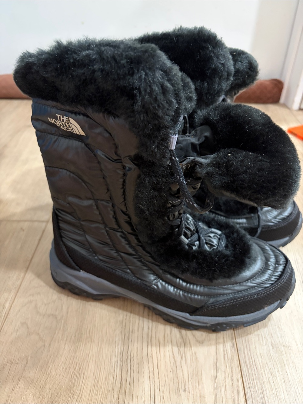 The North Face girls Black Faux-Fur Winter Boots